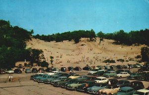 VINTAGE POSTCARD INDIANA STATE PARK CHESTERTON INDIANA ROWS OF CLASSIC CARS 1960