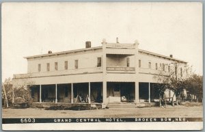 BROKEN BOW NE GRAND CENTRAL HOTEL ANTIQUE REAL PHOTO POSTCARD RPPC