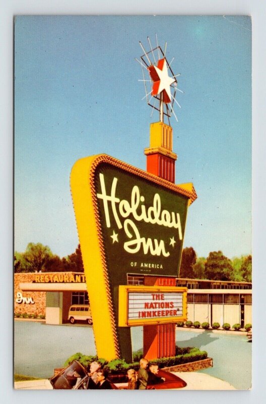 Aurora Colorado Holiday Inn Of Denver East Entrance Sign Old Car DB Postcard 