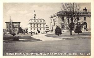 Salem Oregon Masonic Temple Real Photo Antique Postcard K77400