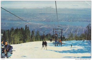 Ski Lifts, Scenic View From Grouse Mountain, Burrard Inlet, Vancouver, Britis...