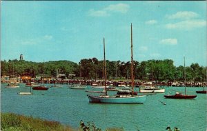 Michigan City, IN Indiana  WASHINGTON PARK SMALL BOAT HARBOR Sailboats  Postcard