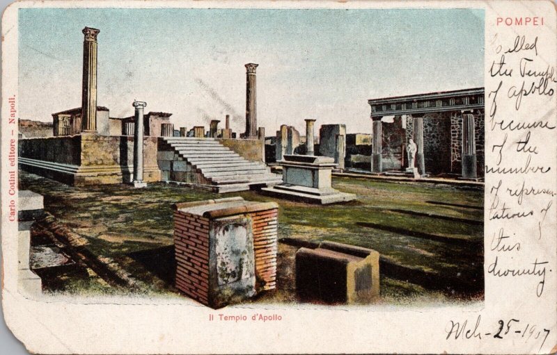 II Tempio d'Apollo Pompei Postcard PC568