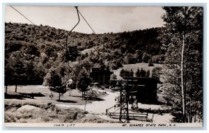 Chair Lift Mt. Sunapee State Park New Hampshire NH RPPC Photo Unposted Postcard
