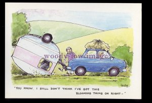 BES143 - Camping - Don't think I got this on right!! - comic postcard by Besley