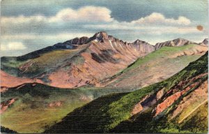 postcard CO Rocky Mountain - Longs Peak as seen from Trail Ridge Road