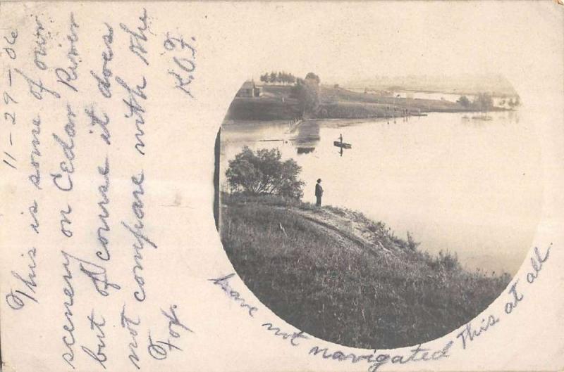 Cedar Rapids Nebraska Waterfront Real Photo Antique Postcard K65528