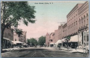 CUBA NY MAIN STREET ANTIQUE POSTCARD