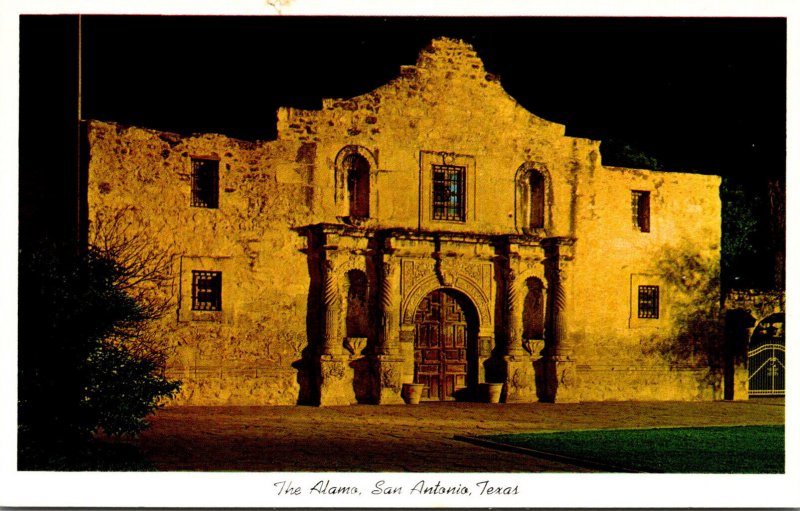 Texas San Antonio The Alamo At Night