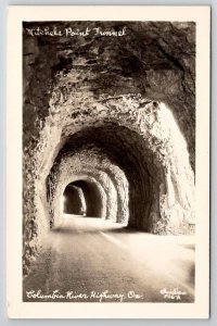 Mitchels Point Tunnel Columbia River Highway RPPC Postcard V24