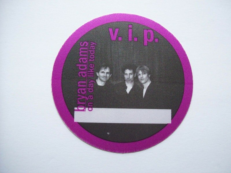 Bryan Adams VIP Backstage Concert Pass Original On A Day Like Today Vintage NOS