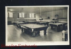 RPPC VANCOUVER BRITISH COLUMBIA BILLIARDS HALL POOL TABLE REAL PHOTO POSTCARD