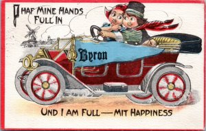 Postcard Dutch Boy Girl IN Beron I haf mine hands full mit happiness