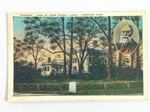 Elmwood James Russell Lowell Cambridge MA Massachusetts Vintage Postcard