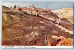 Israel Postcard The South Wall of Jerusalem Holy Land c1910 Oilette Tuck Art