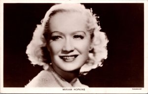 Real Photo Postcard Portrait Ellen Miriam Hopkins American Actress