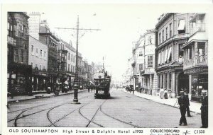 Hampshire Postcard - Old Southampton - High Street & Dolphin Hotel c1900 - 7518