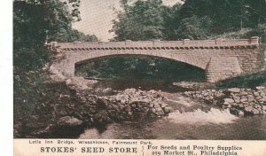 Postcard Advertising Stokes' Seed Store Philadelphia PA Lotis Inn Bridge