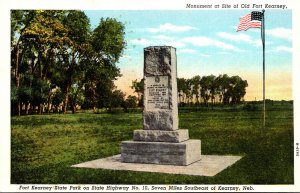 Nebraska Kearnery Monument At Site Of Old Fort Kearney Curteich