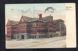 BUTTE MONTANA PUBLIC HIGH SCHOOL BUILDING VINTAGE POSTCARD 1908