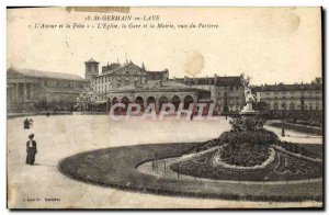 Postcard Old St Germain en Laye L & # 39Eglise and the City audience views