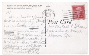 Postcard Meeting Pavilion Camp Swatara Bethel PA 1957