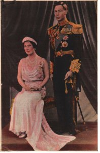 VINTAGE POSTCARD THE ROYAL COUPLE GEORGE VI & QUEEN ELIZABETH POSTED JULY 1939