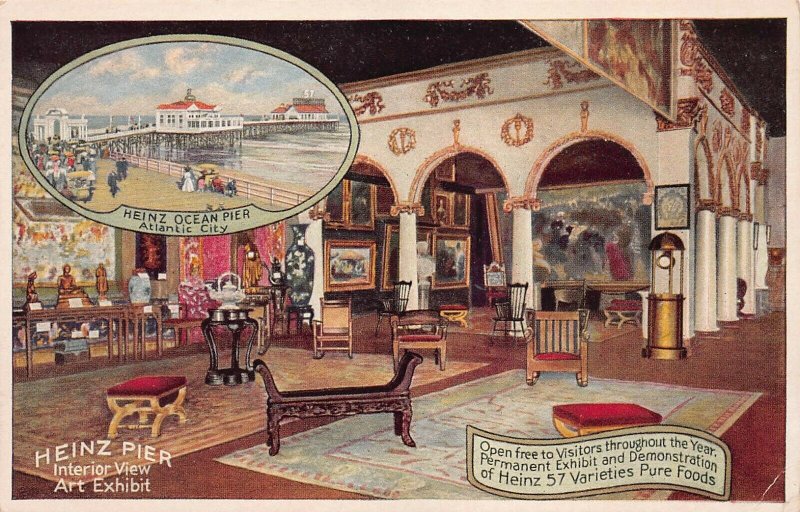 Interior View of Heinz Ocean Pier, Atlantic City, N.J., Early Postcard, Unused