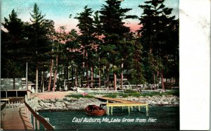Lake Grove From Pier East Auburn Maine ME UNP UDB Postcard C3