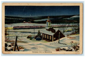 c1940s Monon Indiana Train Line Howard Fagg Art Christmas Postcard 