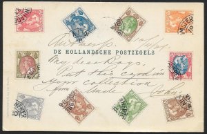 NETHERLANDS Stamps on Postcard Used c1901