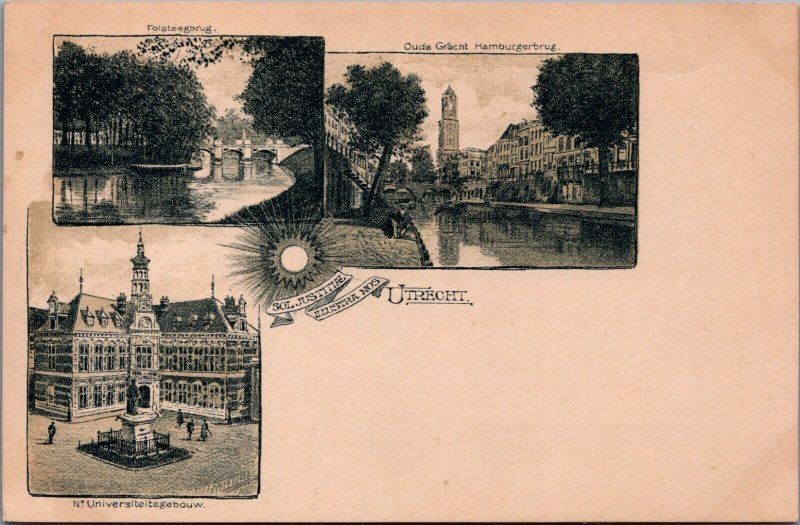 Netherlands Utrecht Litho Postcard C090