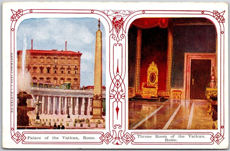 Palace Of The Vatican And Throne Room Vatican Rome Italy Postcard 