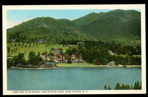 Lake Side Club House, Lake Placid Club, Lake Placid, NY. Vintage Santway card