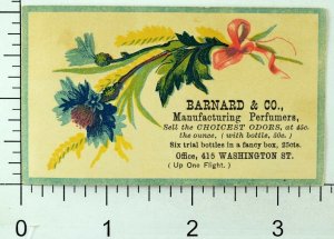 1880's Barnard & Co Choicest Odors Six Trial Bottles 25¢ Victorian Trade Card D2