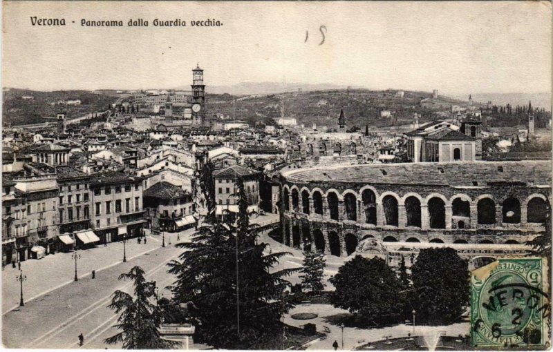 CPA Verona Panorama dalla Guardia Vecchia ITALY (801570)