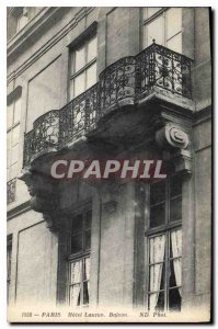 Old Postcard Paris hotel Lauzun Balcony