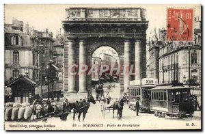 Old Postcard Bordeaux Tramway Porte de Bourgogne Carriages
