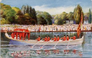 Henley Regatta 1912 The Kings State Barge Rowers Boat Rowing Unused Postcard H58