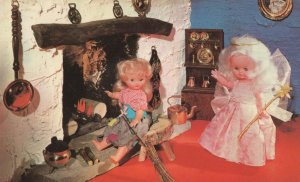 Living Toy Dolls Fairy By The Fireside Rare Fairies 1970s Postcard