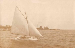 Cape Cod Massachusetts Sailing Real Photo Vintage Postcard JE359965