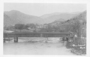 J75/ Charlemont Massachusetts RPPC Postcard c50s Covered Bridge 103