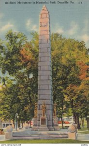 DANVILLE , Pennsylvania , 1930-40s ; Soldiers Monument