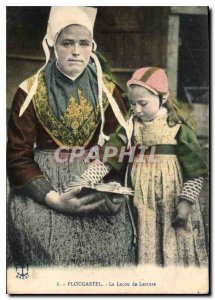 Old Postcard Plougastel The Legon Reading Folklore