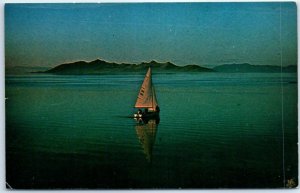 Postcard - Sailing to Antelope Island, Great Salt Lake, Utah, USA