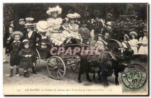 Old Postcard Le Havre Chevres car in the Garden of the Hotel de Ville Chevre ...