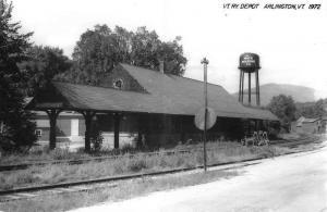 Arlington Vermont Railroad Depot Real Photo Vintage Postcard K70155