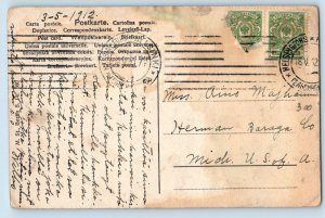 Finland Postcard Rosendalen Karlberg Hameenlinna Tavastehus 1912 Posted Antique