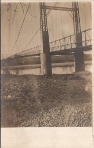 RPPC Glimpse at Forgotten Suspension Bridge c1910 Postcard B30