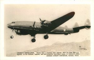 Postcard RPPC 1943 Military Aircraft Lockheed's Constellation Gray 23-5815